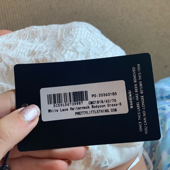 NEW PrettyLittleThing White Lace Bodycon Dress - Picture 6 of 6